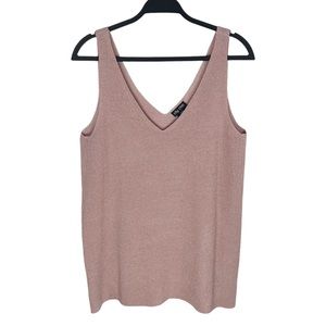 City Chic Knit Pink Metallic Tank Top Size 14 NWT